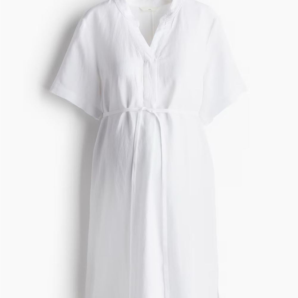 H&M Mama Linen Blend Tunic Dress